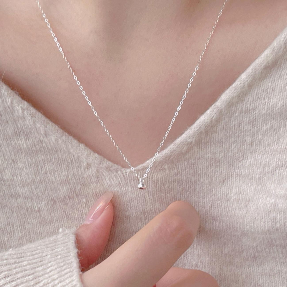 F廠-韓國韓版925純銀豆豆項鍊簡約氣質ins百搭小紅書項鍊「B1352」25.05-4