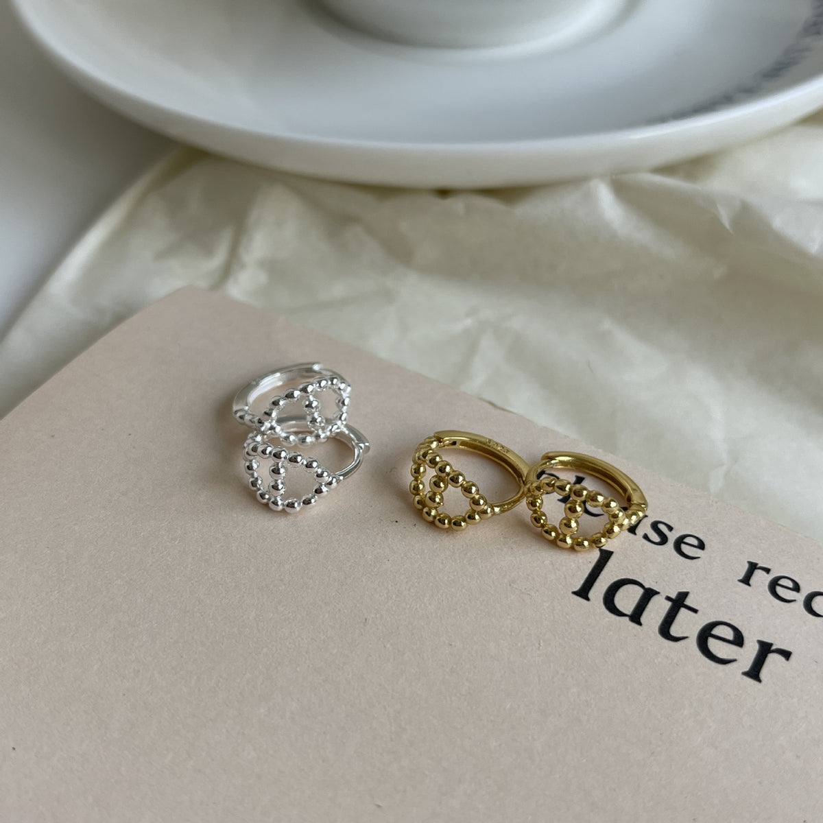 F廠-韓國韓版925純銀簡日圓珠女簡約時尚ins風耳釘耳扣「C1101」25.06-3