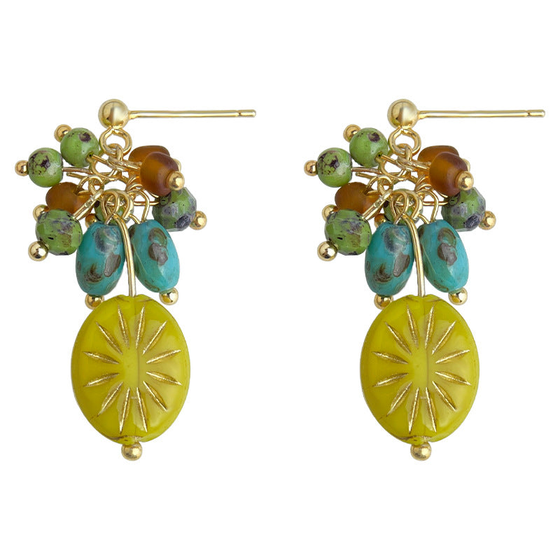 A廠-原創設計 琉璃流蘇秋冬熱賣暢銷新款耳飾耳環女「6859」25.10-1