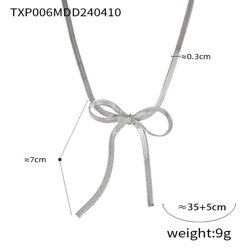 B廠-歐美跨境熱銷BowEarring蝴蝶結飾品小眾金屬ins風設計首飾套裝女項鍊耳環手鍊「E006-F006-P006」24.04-3