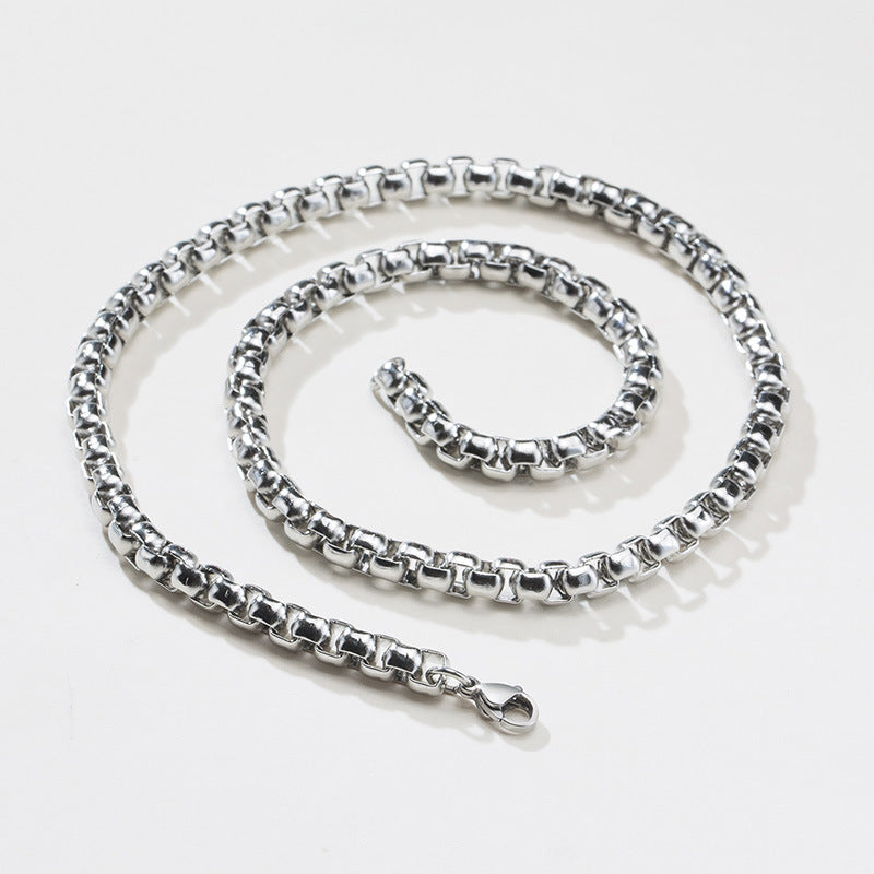 G廠-鈦鋼珍珠鏈配鏈面寬2MM/3MM/4MM/5MM/6MM/7MM吊墜鋼色項鍊「NC-100」25.08-3