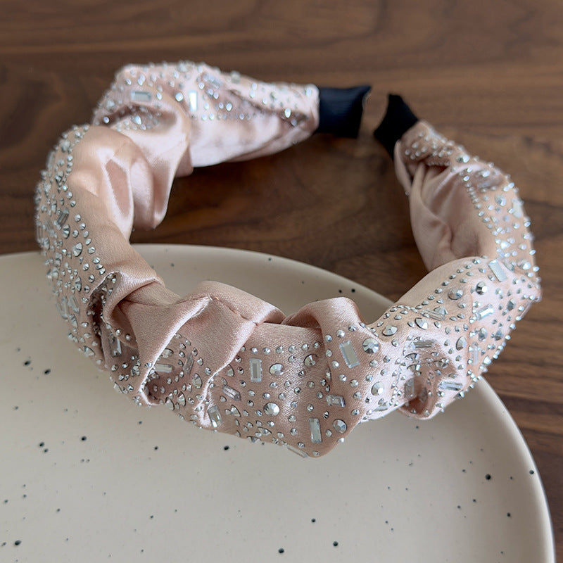 E廠-高級感水鑽大腸圈髮圈扎頭髮馬尾頭繩丸子頭皮筋寬邊水鑽髮箍髮飾「27061」25.06-2