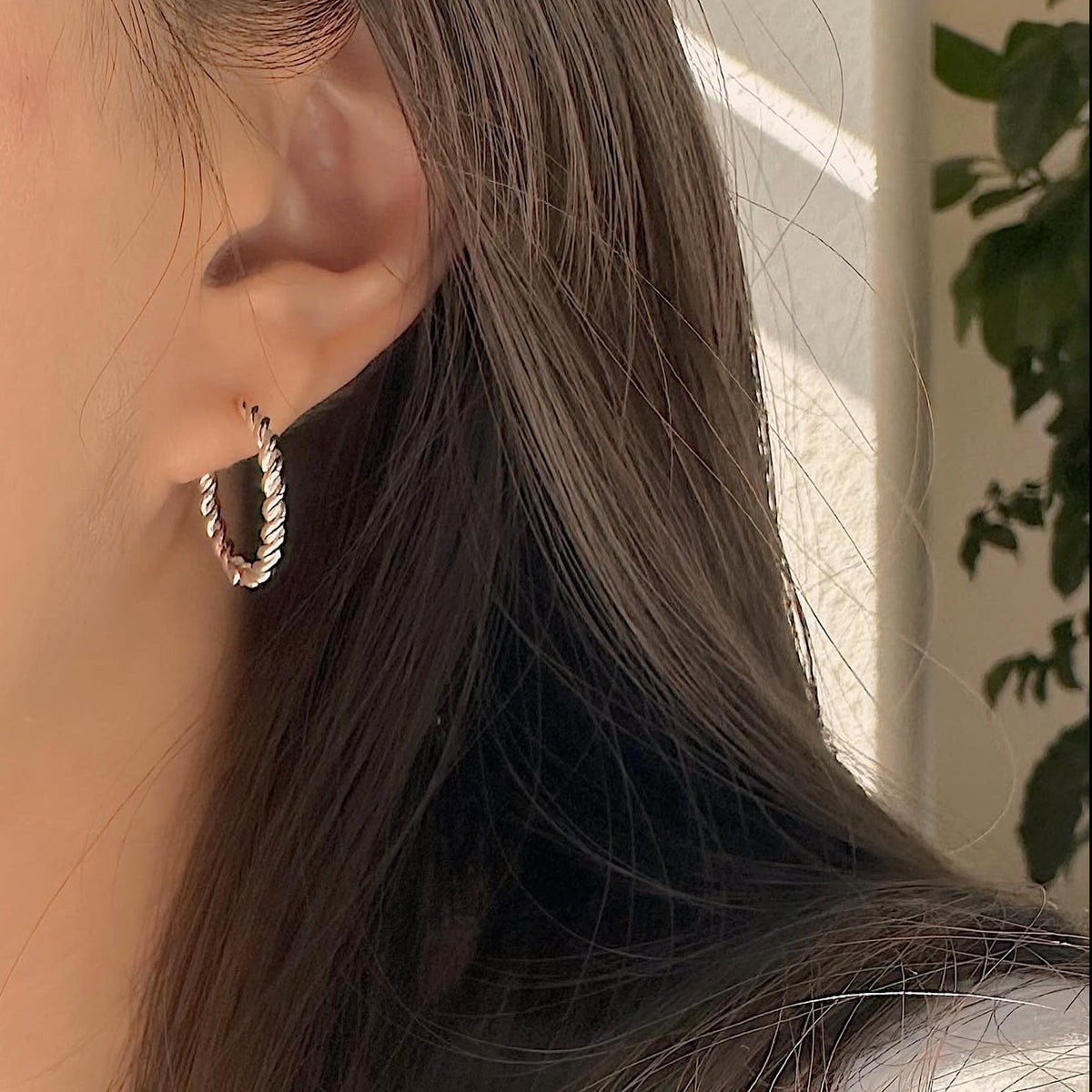 F廠-韓國韓版925純銀扭線耳扣簡約氣質百搭ins風耳釘耳飾「C1397」25.05-3