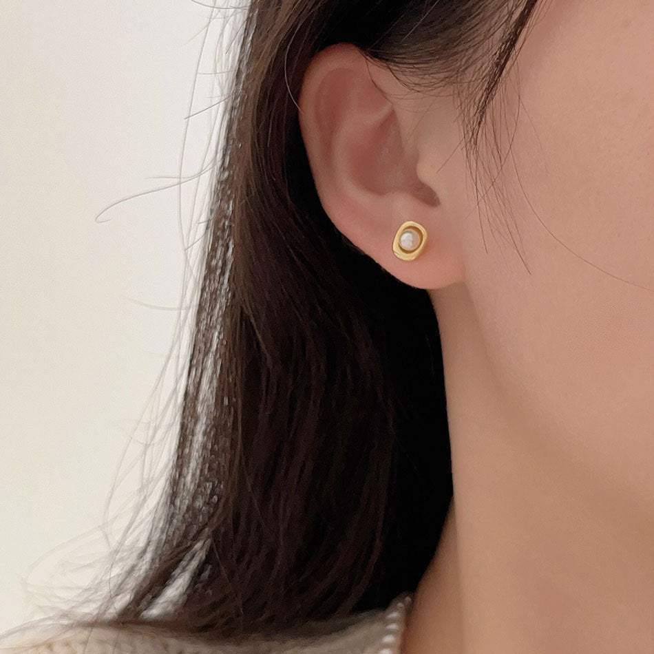 F廠-韓國韓版925純銀珍珠耳釘簡約冷淡風氣質ins小紅書耳飾「C1232」25.09-2