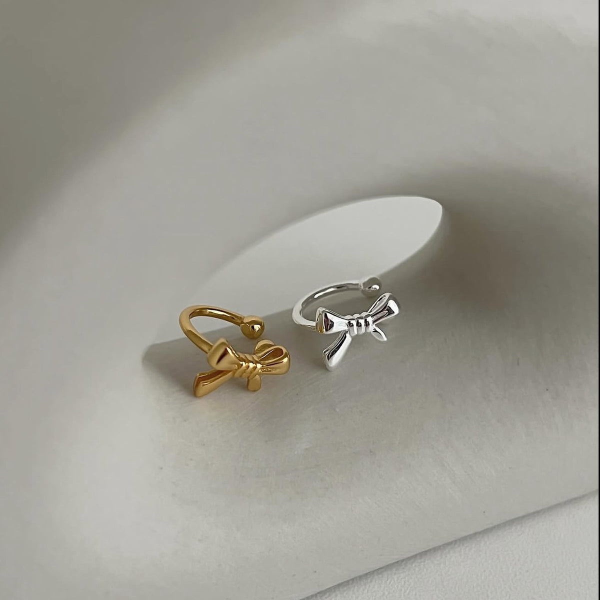 F廠-韓國韓版925純銀蝴蝶結耳夾耳環簡約氣質百搭ins風耳飾「C1396」25.05-2