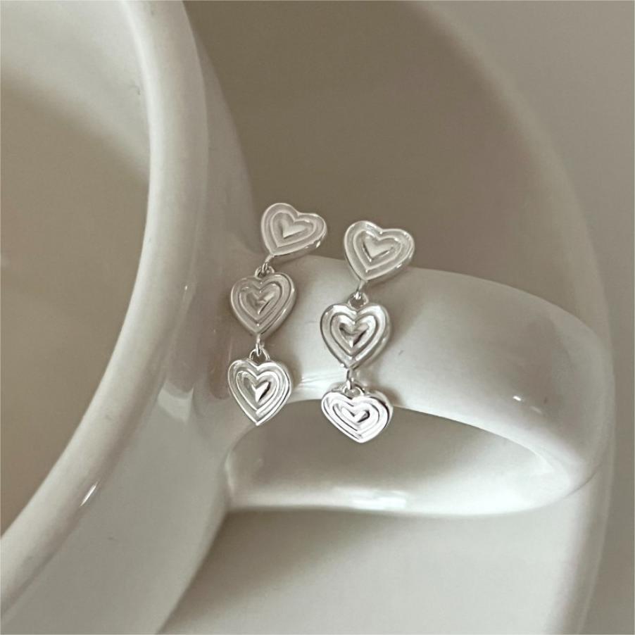 F廠-韓國韓版925純銀愛心耳釘簡約時尚氣質ins風耳環「C1180」25.06-1