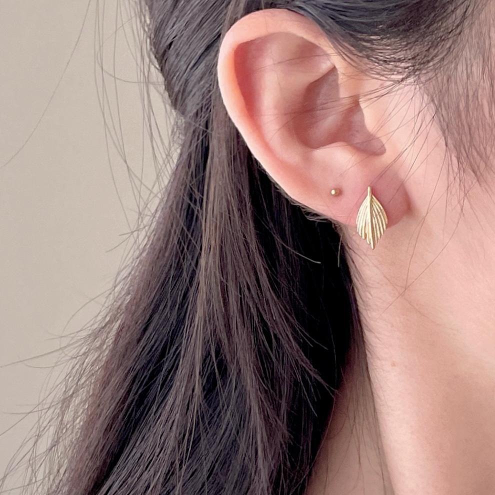 F廠-韓國韓版925純銀葉子耳釘簡約氣質百搭ins風耳飾「C1389」25.04-4