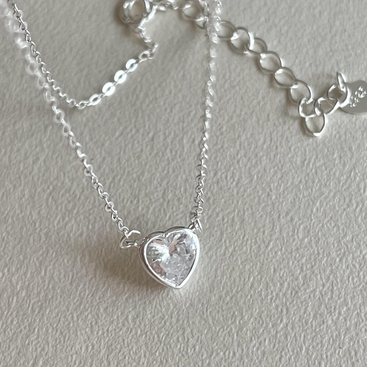 F廠-韓國韓版925純銀愛心鋯石項鍊簡約氣質ins百搭小紅書項鍊「B1357」25.05-1