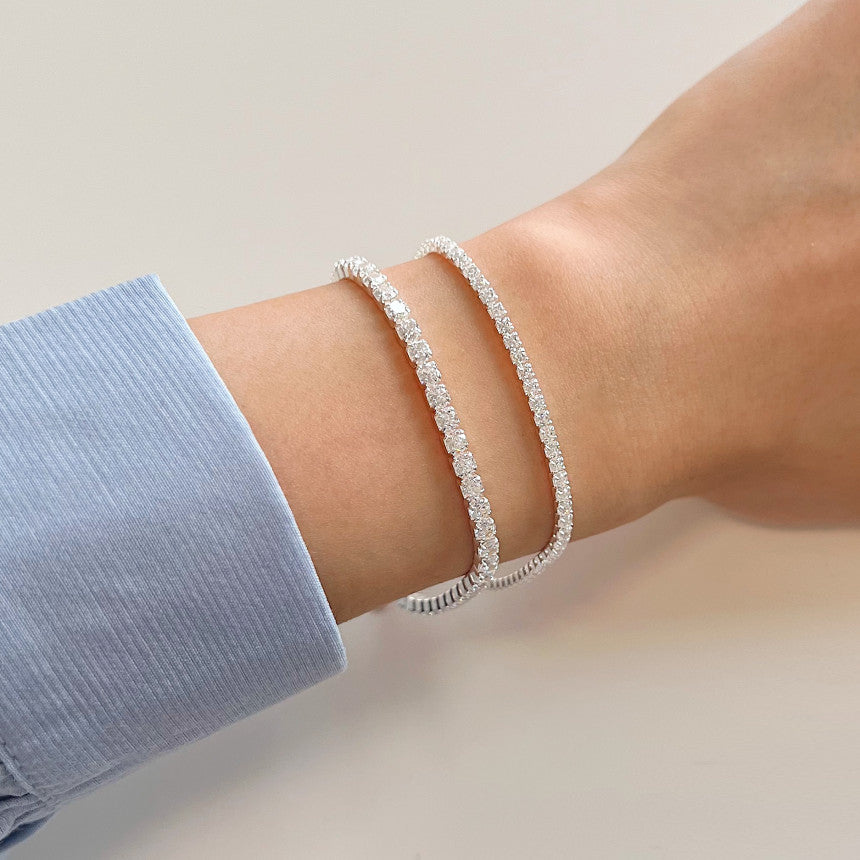 F廠-韓國韓國925純銀滿鑽鋯石手鍊簡約INS小紅書幾何手鍊「A356」25.08-2