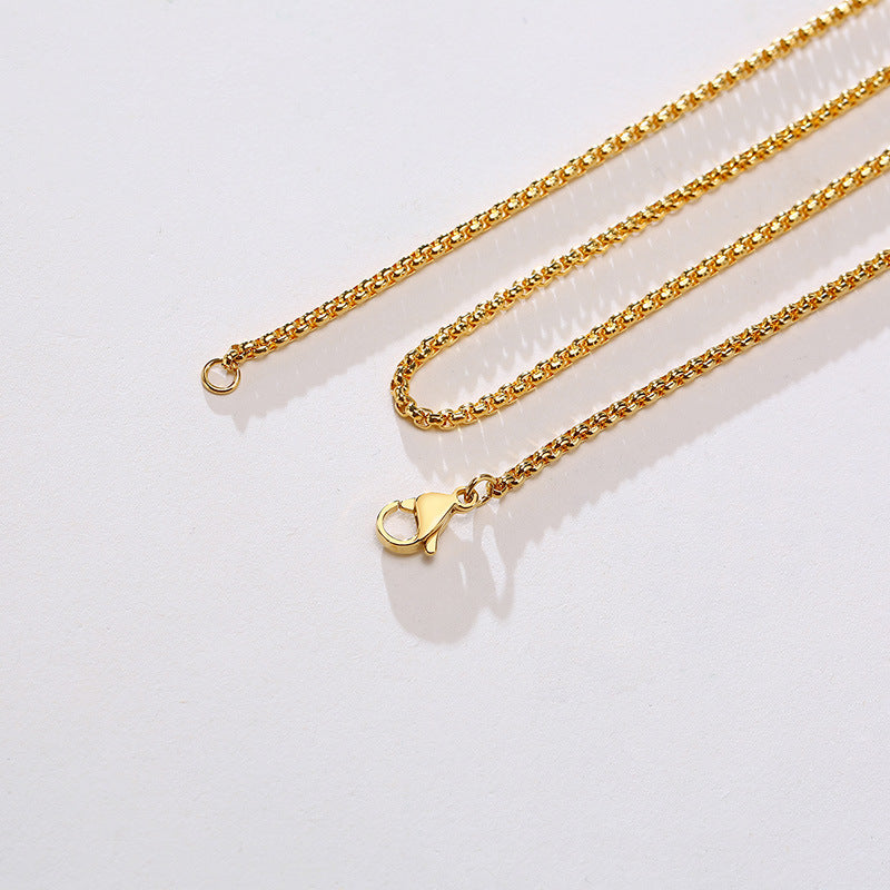 G廠-鈦鋼珍珠鏈配鏈面寬2MM/3MM/4MM/5MM/6MM/7MM吊墜鋼色項鍊「NC-100」25.08-3