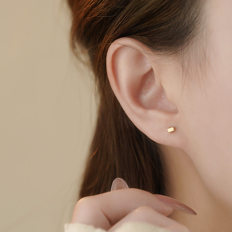 D廠-S999足銀長方形耳環幾何小眾精緻極簡風冷淡氣質清新耳飾「YC2845E」25.04-4