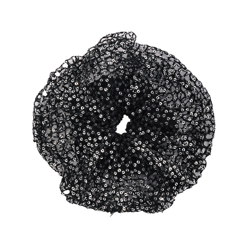 E廠-韓版森系亮片超仙大腸髮圈2025新款法式鏤空裙擺芭蕾風甜美髮飾女「27056」25.06-2