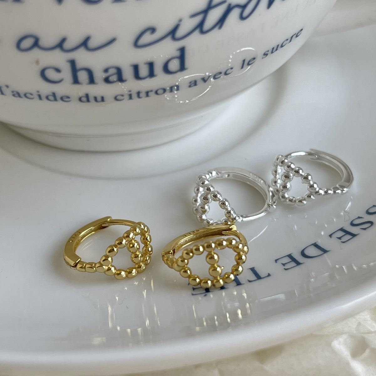 F廠-韓國韓版925純銀簡日圓珠女簡約時尚ins風耳釘耳扣「C1101」25.06-3