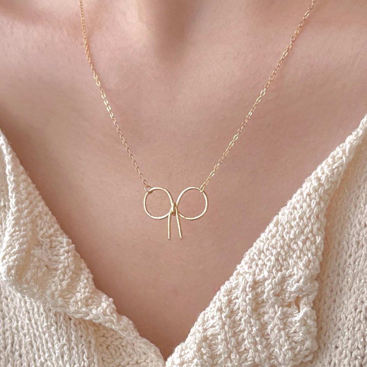 F廠-韓國韓版925純銀蝴蝶結項鍊簡約氣質ins百搭小紅書項鍊「B1316」25.06-4