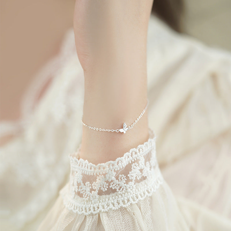 D廠-S999足銀蝴蝶手鍊森系簡約風文藝精緻氣質淡雅手飾「YC5130SL_1」25.06-4