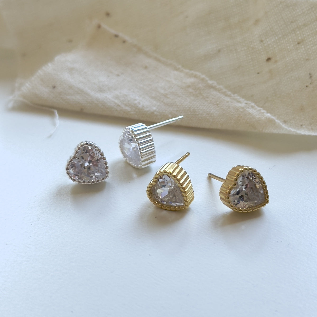 F廠-韓國韓版925純銀愛心鋯石耳釘簡約冷淡風氣質ins耳飾「C1241」25.09-1