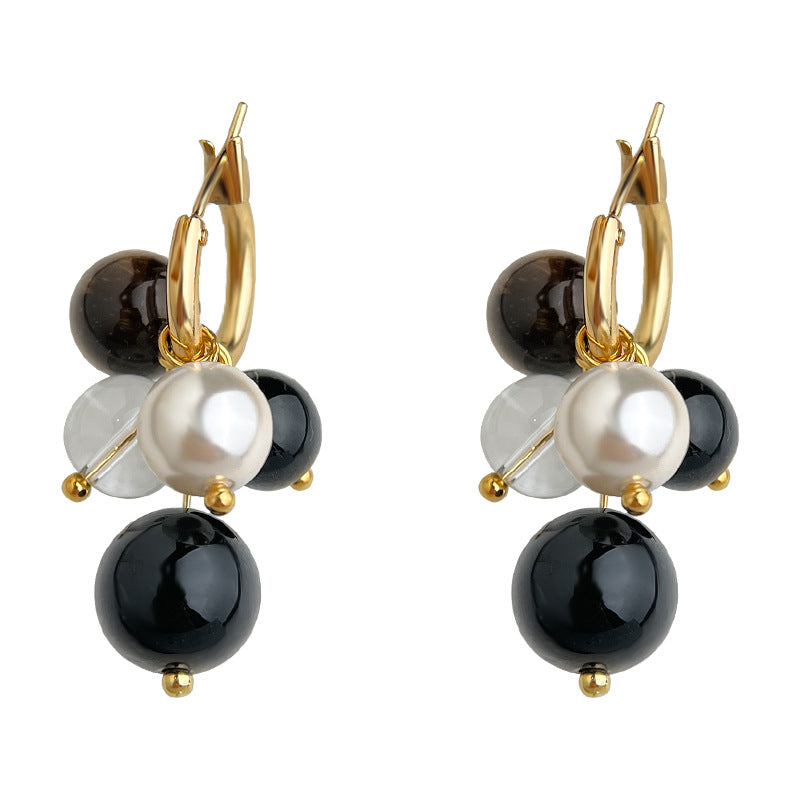 A廠-虎眼石重工質感幾何圓形文藝復古美拉德風新款手工耳飾工廠耳環女「6464」25.10-3