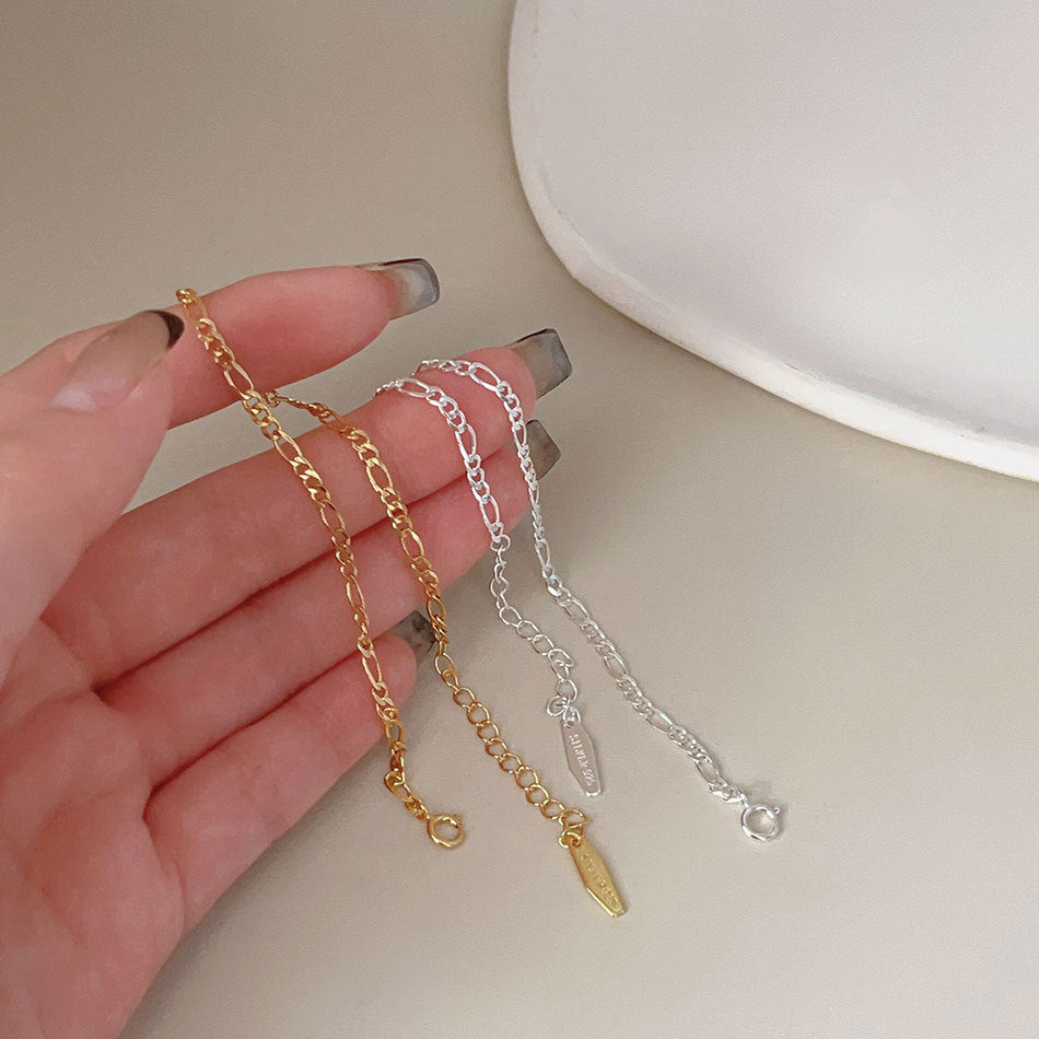 F廠-韓國韓版 明星同款百搭S925純銀十字間珠圓珠手鍊手飾「A170-171」25.05-1