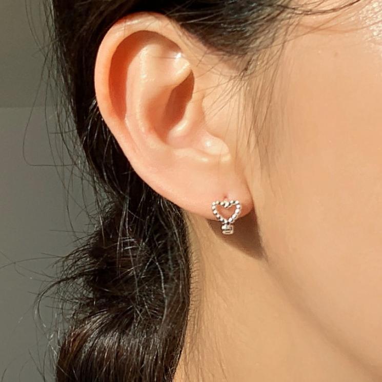 F廠-韓國韓版925純銀愛心耳釘 女簡約時尚ins風耳環耳飾「C950」25.08-3