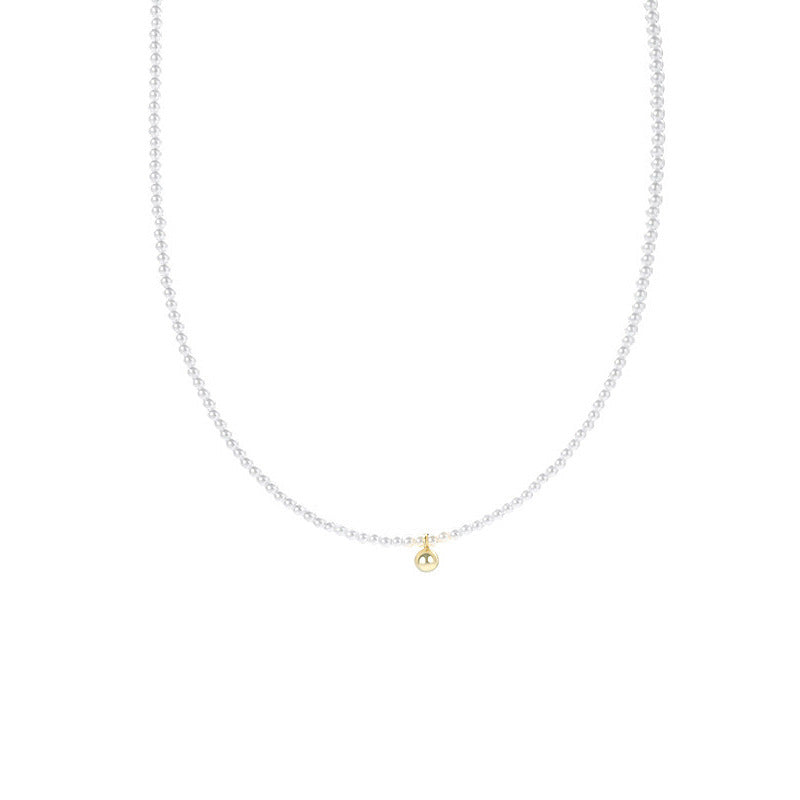 D廠-S925銀圓珠珍珠項鍊輕奢法式復古設計溫柔精美鎖骨鏈「YC4062N」25.10-2