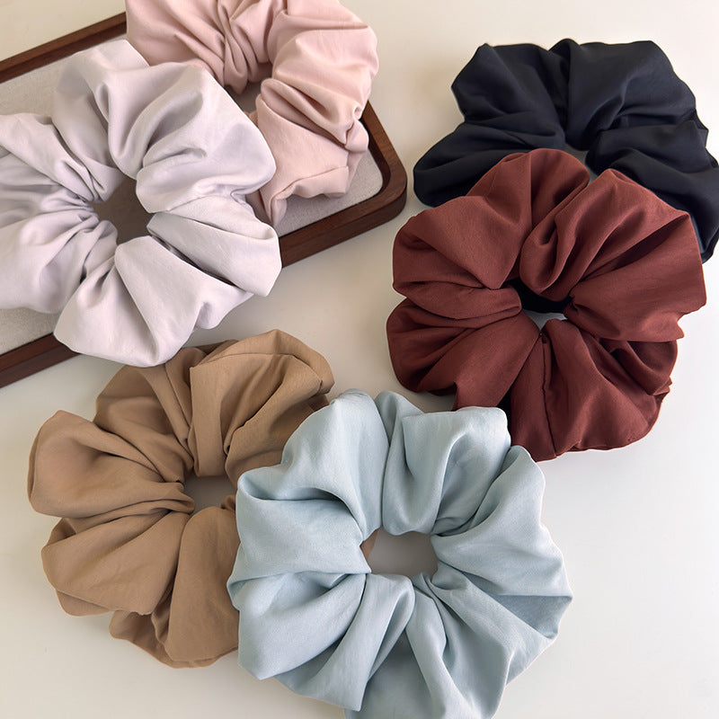 E廠-法式純色布藝大腸髮圈簡約百搭耐用丸子頭後腦勺扎頭髮皮筋髮繩「27332」25.08-3