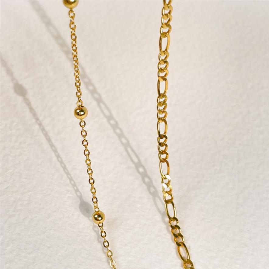 F廠-韓國韓版 明星同款百搭S925純銀十字間珠圓珠手鍊手飾「A170-171」25.05-1