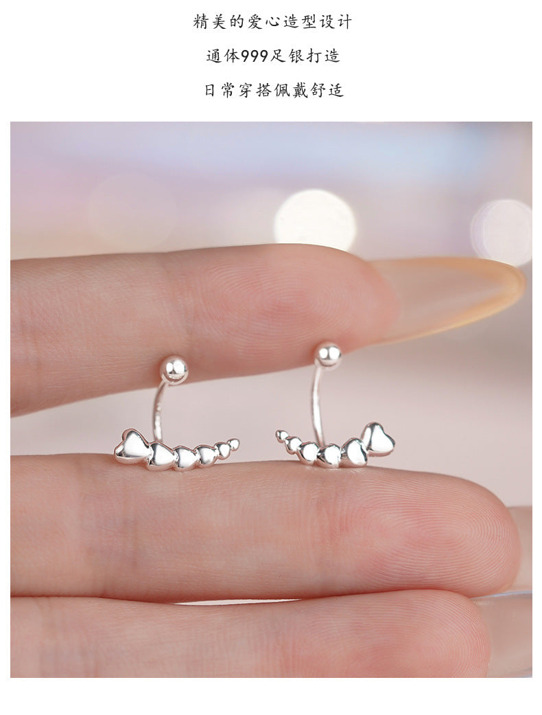 D廠-S999足銀愛心U型流蘇螺絲耳環甜美韓風氣質可愛小眾耳飾「YC7510E_1」25.07-4