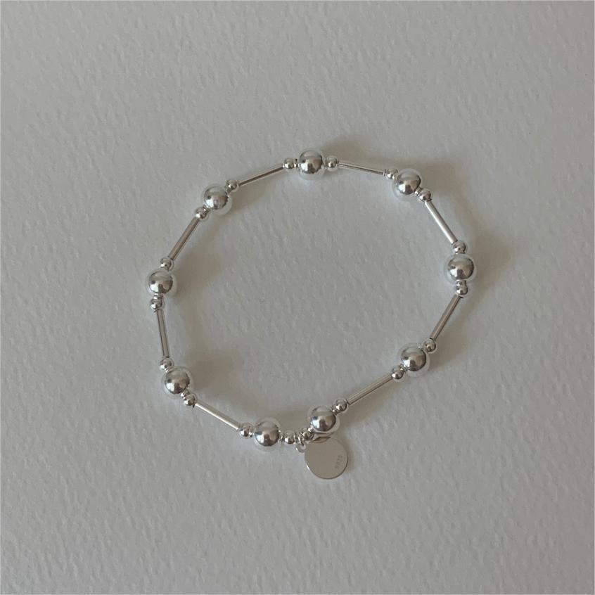 F廠-韓國韓版925純銀圓珠手鍊簡約幾何形細線條彈力手鍊手飾「A353」25.09-2