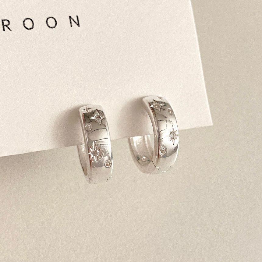 F廠-韓國韓版925純銀鋯石耳環耳釘簡約氣質百搭ins風耳飾「C1353」24.08-4