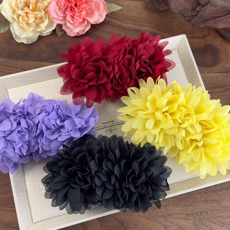 E廠-易夢玲同款花朵香蕉夾高級感氣質女盤髮馬尾抓夾一字夾扭扭夾髮夾「26965」25.05-4