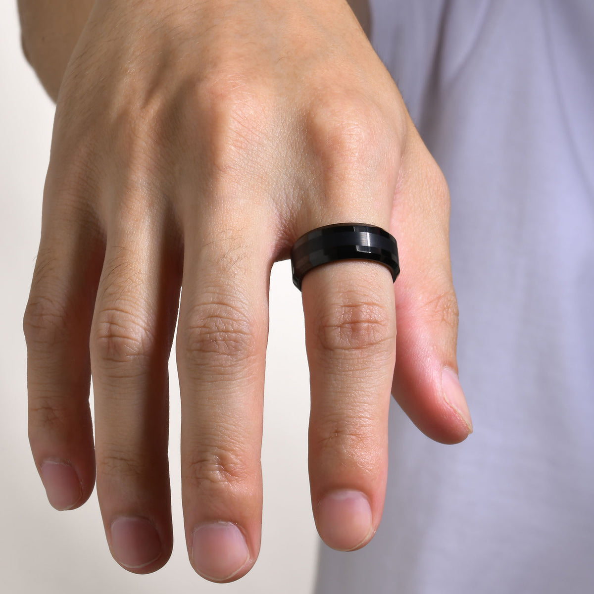 G廠-鎢鋼戒指 男士黑色戒指 鎢金 拉沙戒指 歐美手飾批發「TCR-014」25.04-3