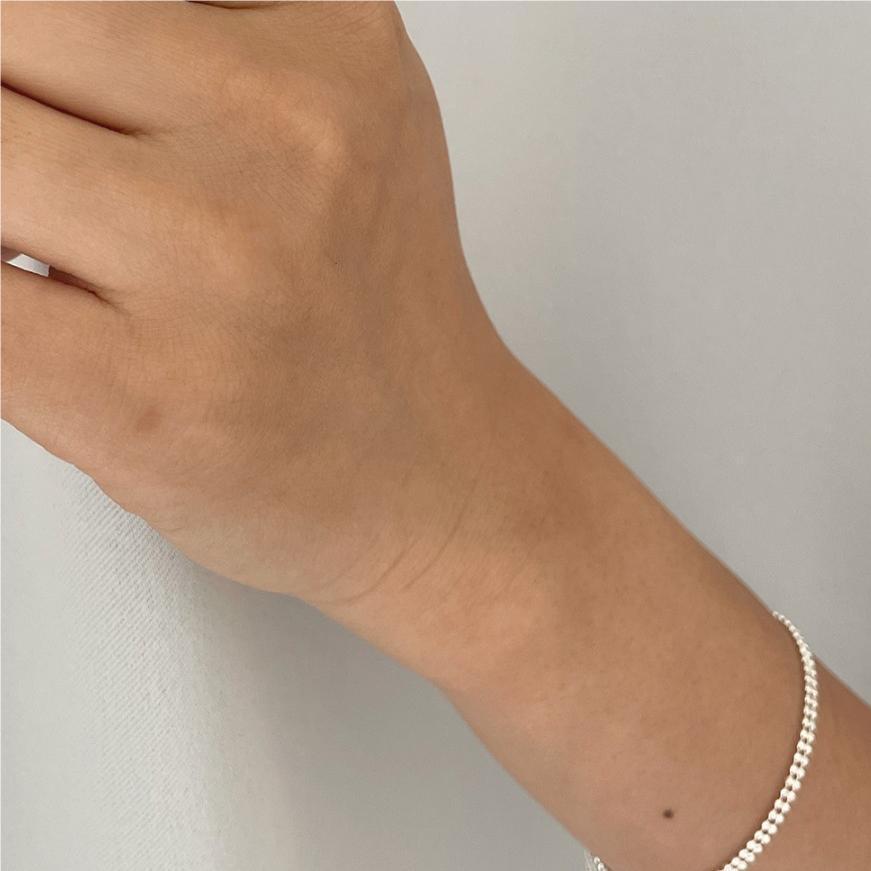 F廠-韓國韓版 S925純銀圓珠手鍊簡約幾何形細線條手鍊手飾「AF332」25.09-4