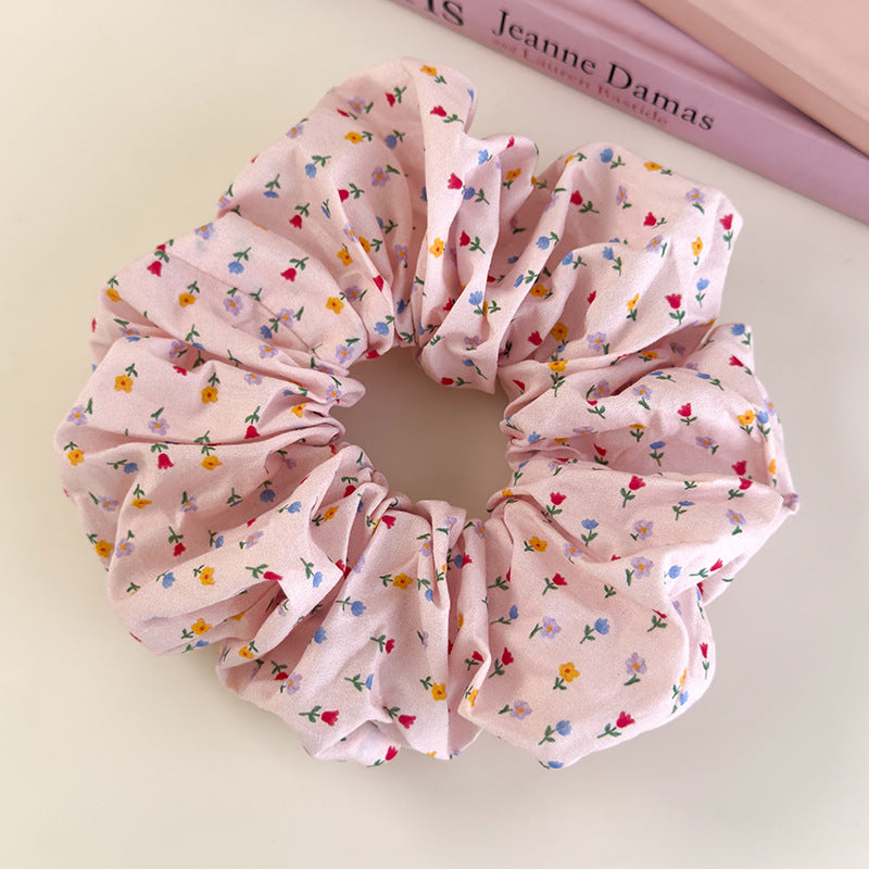 E廠-森系小碎花髮圈百搭布藝大腸圈頭繩少女半扎馬尾髮繩丸子頭髮飾品「26943」25.05-3