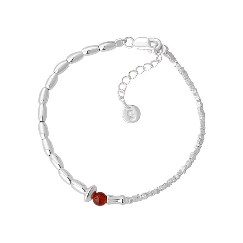 D廠-S925純銀瑪瑙碎銀子手鍊極簡風個性獨特高級感中式手飾批發「YC4706SL_1」25.10-2