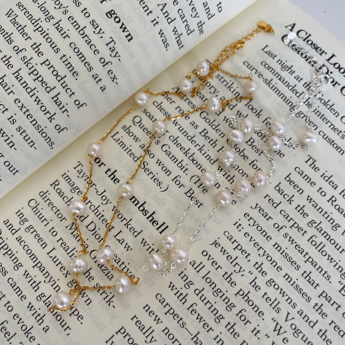 F廠-韓國韓版925純銀INS 小紅書珍珠米珠項鍊銀飾品簡約項鍊「B1093」25.08-1