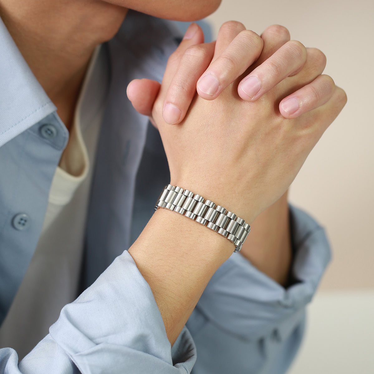 G廠-跨境配飾鈦鋼手鍊不鏽鋼錶帶手鍊男士手鐲歐美「BR-201」25.05-3