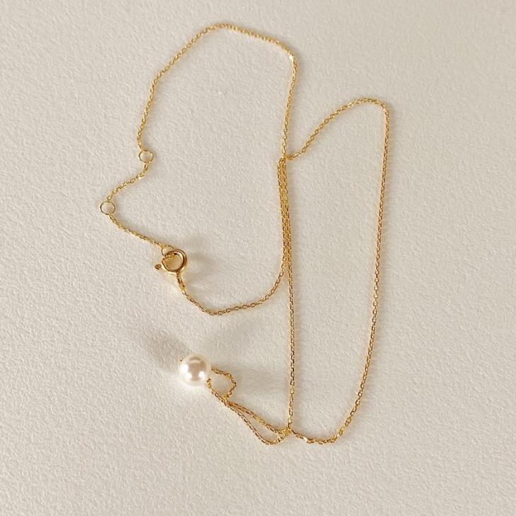 F廠-韓國韓版925純銀INS 小紅書珍珠米珠項鍊銀飾品簡約項鍊「B1080」25.04-4