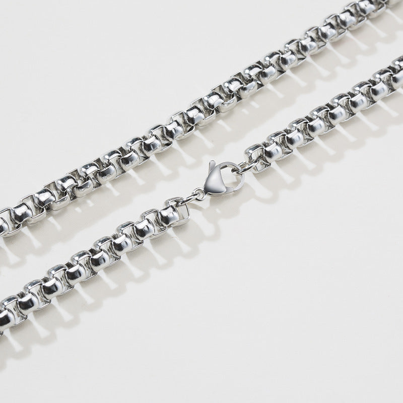 G廠-鈦鋼珍珠鏈配鏈面寬2MM/3MM/4MM/5MM/6MM/7MM吊墜鋼色項鍊「NC-100」25.08-3