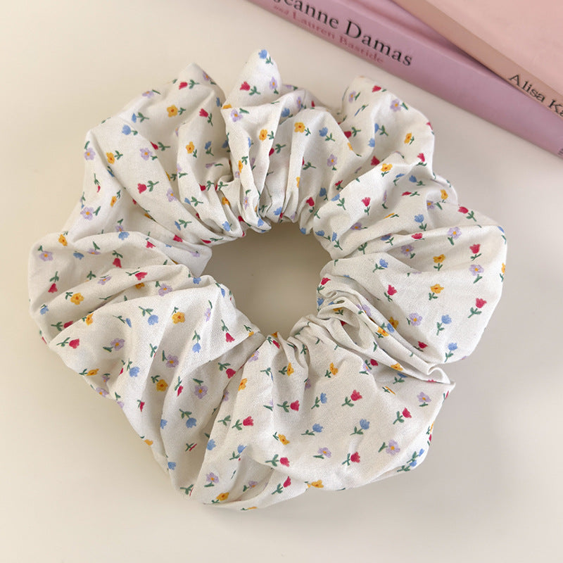 E廠-森系小碎花髮圈百搭布藝大腸圈頭繩少女半扎馬尾髮繩丸子頭髮飾品「26943」25.05-3