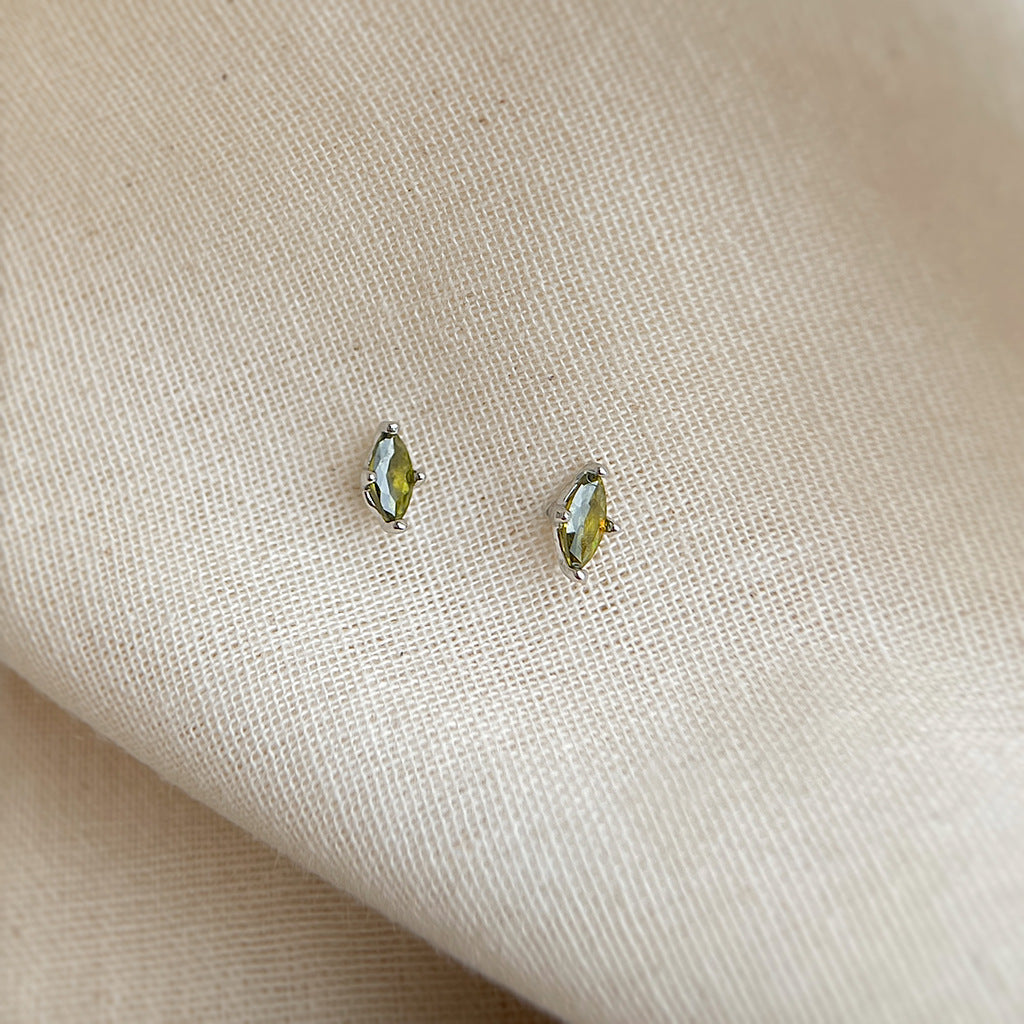 A廠-森系甜美微鑲鋯石橄欖綠耳釘合集 幾何花朵耳飾氣質爆款耳環「ES0603G」25.06-3