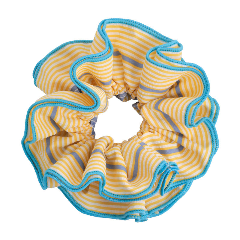 E廠-韓系多巴胺風格彩色多層條紋大腸髮圈頭繩時髦馬尾丸子頭髮繩新款「26919」25.05-3