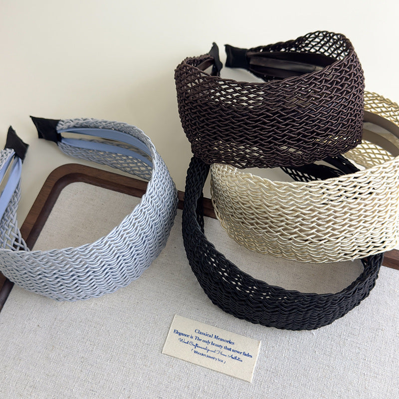 E廠-波西米壓風氣質編織鏤空寬邊髮箍頭飾甜美森系氣質網髮箍髮卡髮飾「27112」25.06-4