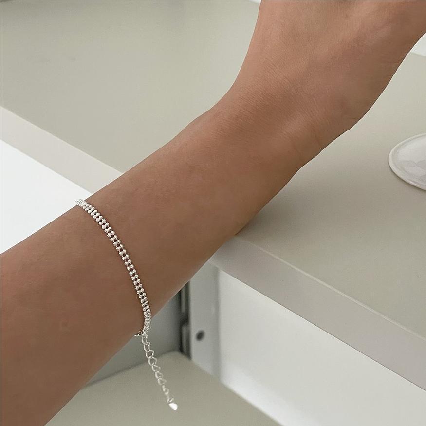 F廠-韓國韓版 S925純銀圓珠手鍊簡約幾何形細線條手鍊手飾「AF332」25.09-4
