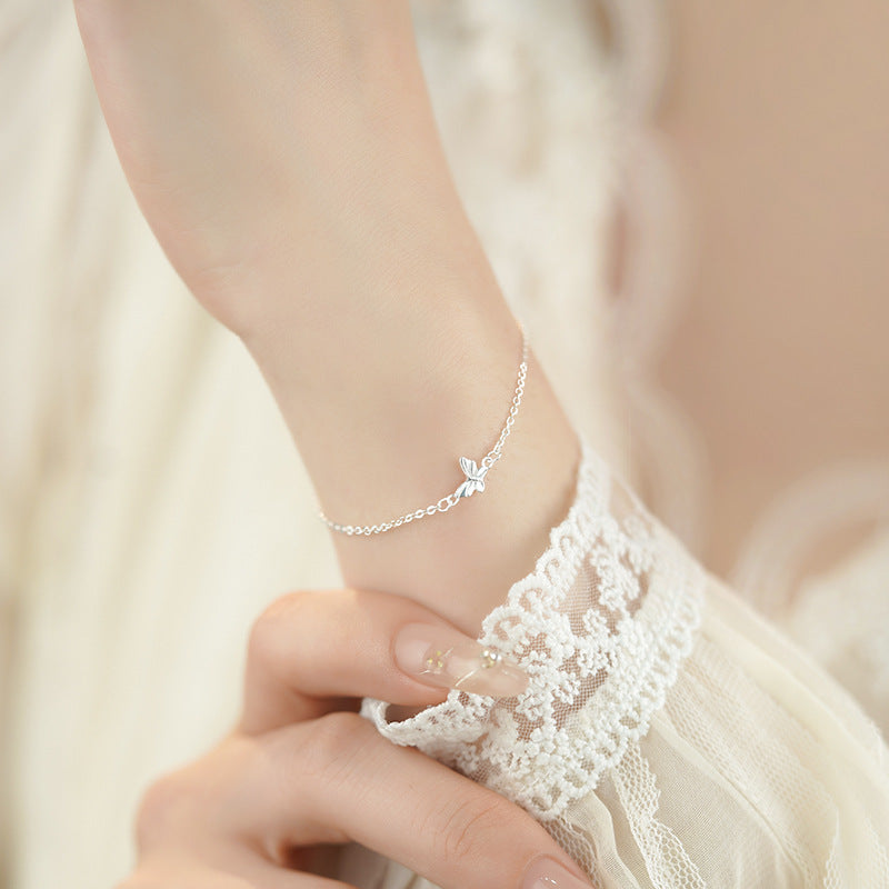 D廠-S999足銀蝴蝶手鍊森系簡約風文藝精緻氣質淡雅手飾「YC5130SL_1」25.06-4