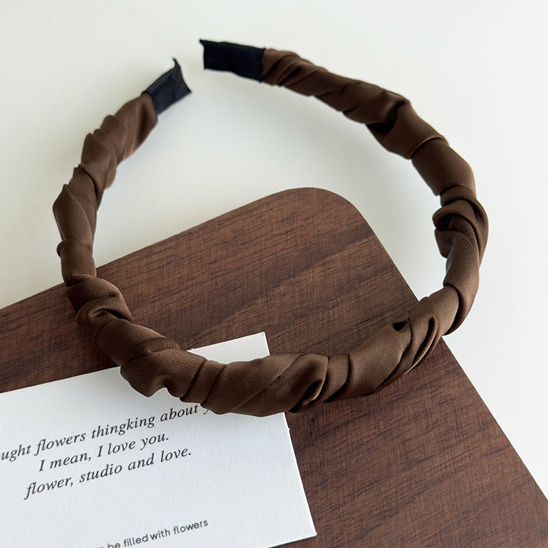 E廠-繞布藝緞面髮箍女2025新款高級感頭窟外出壓髮氣質髮卡髮飾頭飾「27106」25.06-4