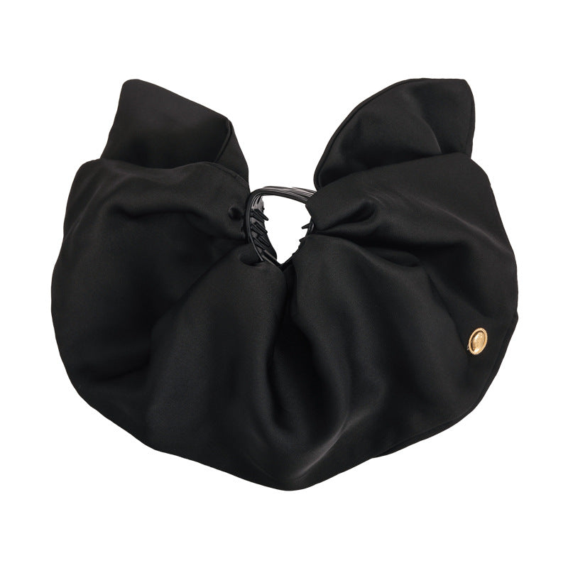 E廠-韓版重工裙擺抓夾後腦勺半扎髮鯊魚夾高級氣質顯髮量緞面髮夾髮卡「27069」25.06-2