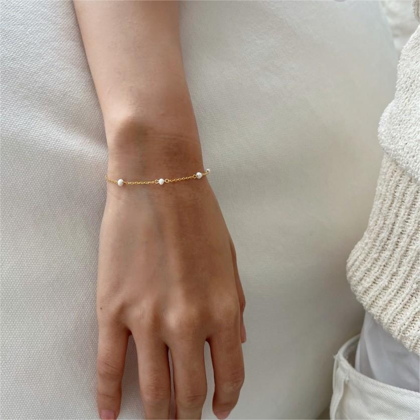 F廠-韓國韓國 S925純銀淡水珍珠手鍊簡約INS小紅書氣質手鍊「A352」25.05-3