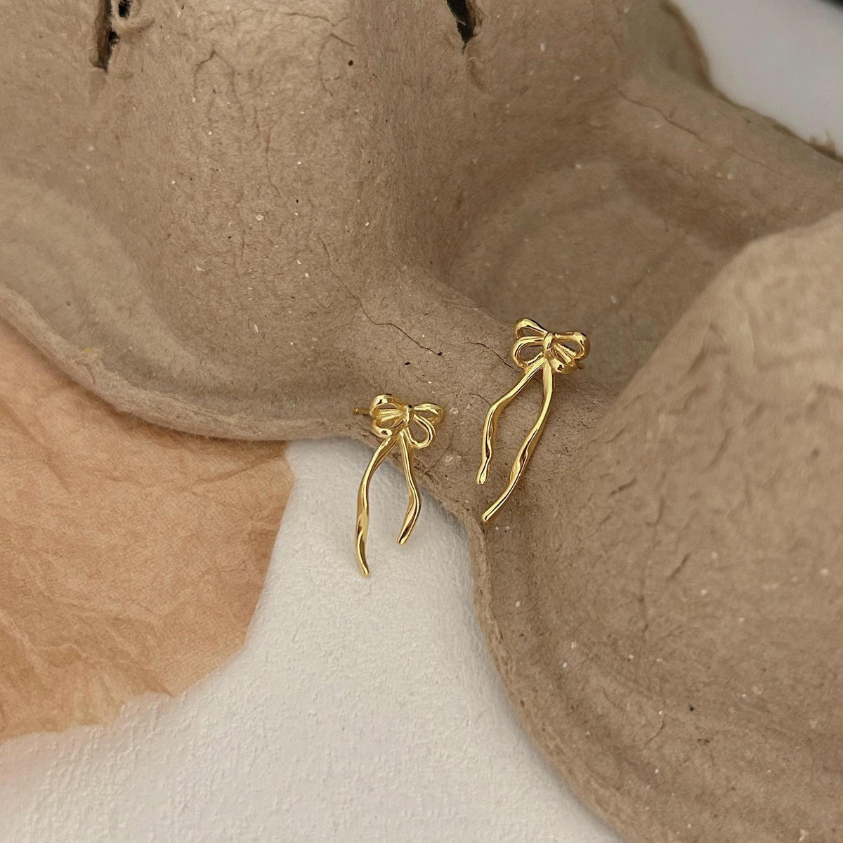 F廠-韓國韓版925純銀蝴蝶結耳釘耳環簡約氣質百搭ins風耳飾「C1296」25.04-4