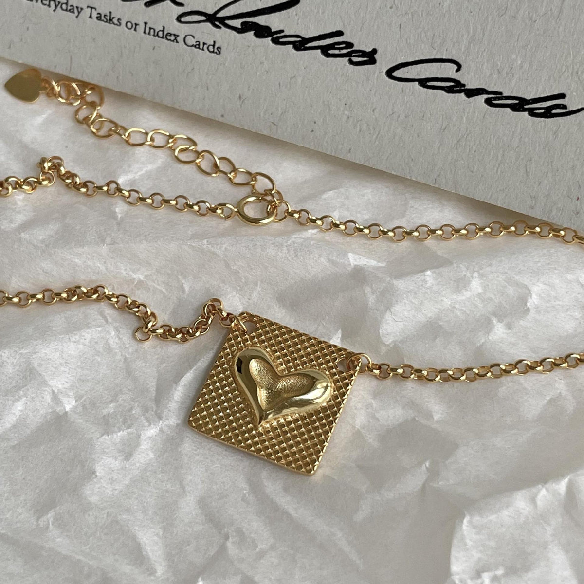 F廠-韓國韓版925純銀紋理方牌熔岩愛心項鍊簡約氣質ins風項鍊「B1369」25.06-2