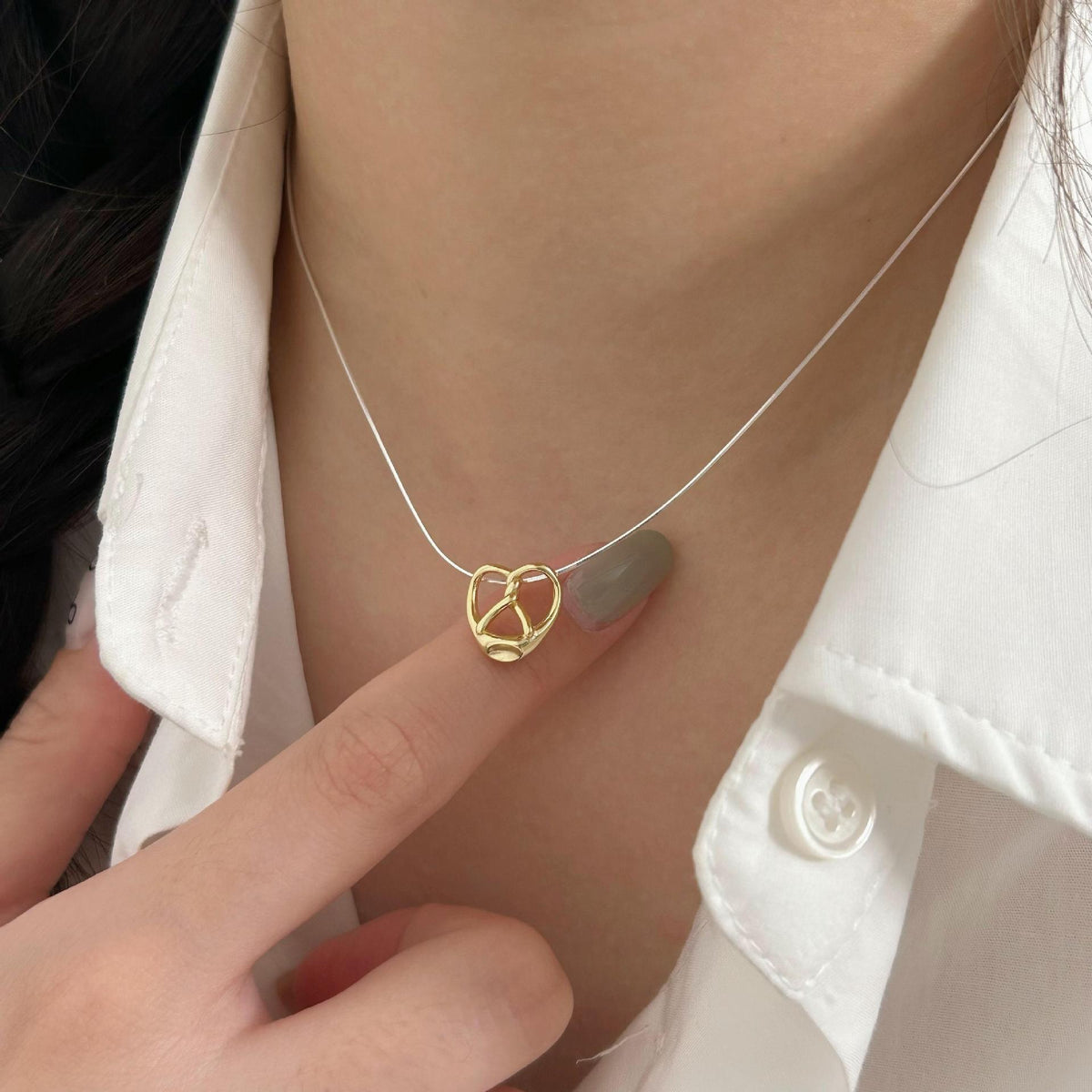 F廠-韓國韓版925純銀愛心蛇骨項鍊簡約氣質ins網紅小紅書項鍊「B1300」25.07-4